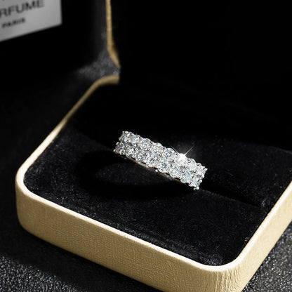 Miami Ice 2-Row Moissanite Band Ring - Vermeil Gold