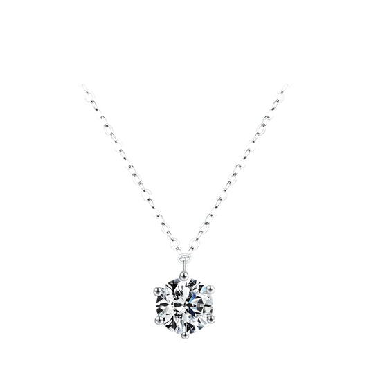 Miami Ice 2ct Moissanite Solitaire Adjustable Necklace - White Vermeil