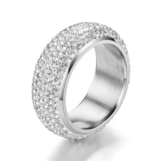 Miami Ice Moissanite 5-Row Band Ring - Vermeil Gold