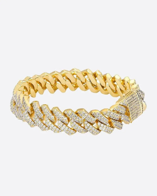 Miami Ice Prong 13mm Bracelet - Gold